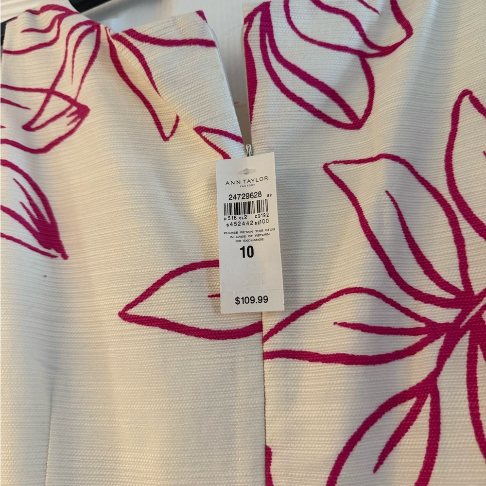 Ann Taylor White and Pink Floral Blazer